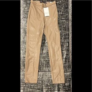 Zara Nude High Rise Leather legging